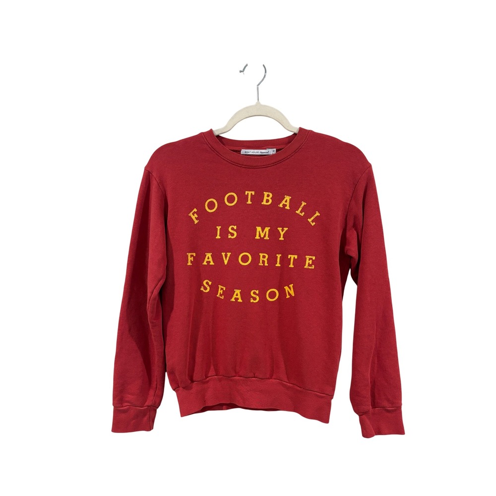 Boat House Apparel Football Is My Favorite Season Sweatshirt Womens Small S Red